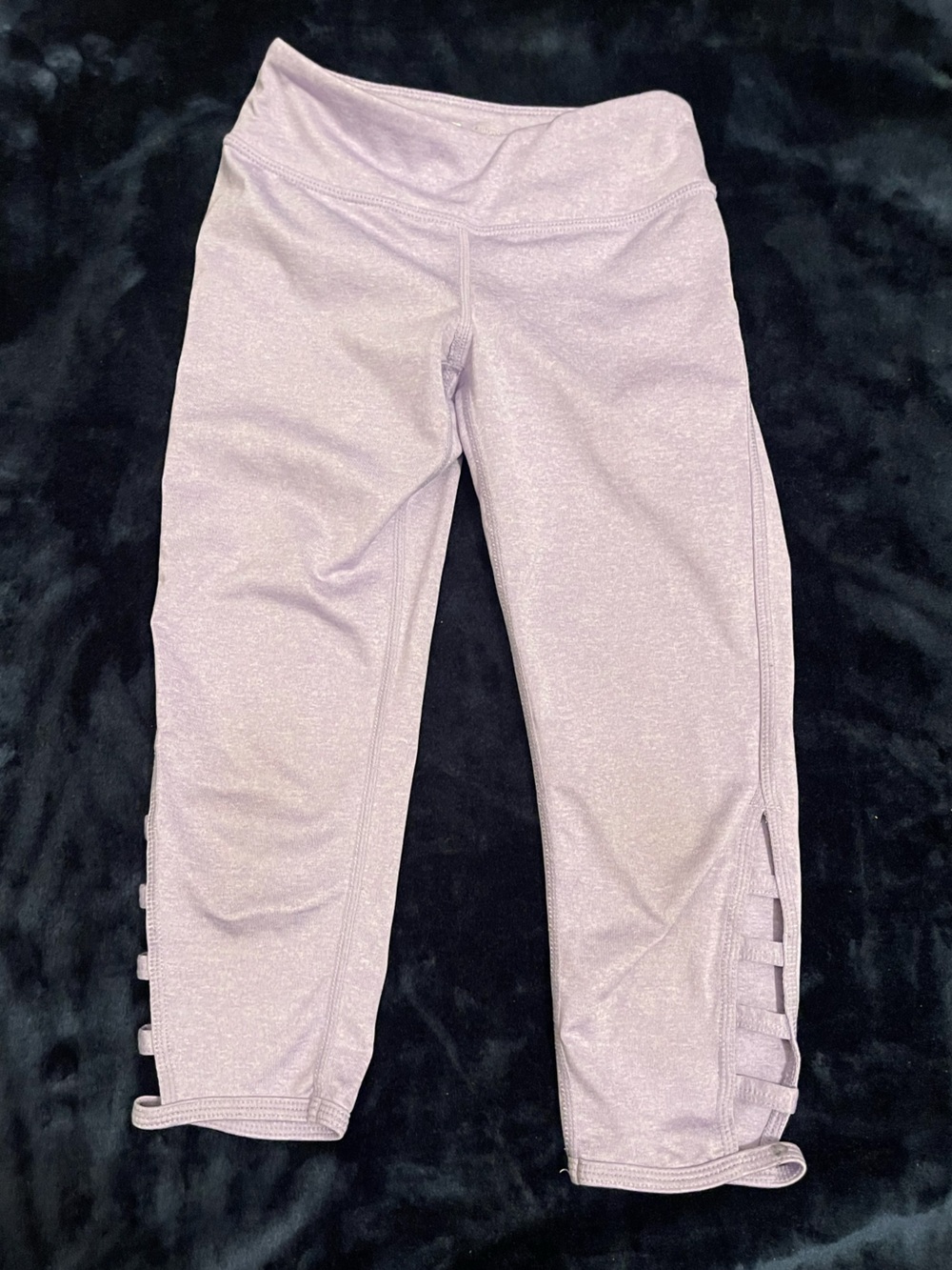 Zella Girl Lilac Sparkle Cropped Leggings with Side Ladder Detail